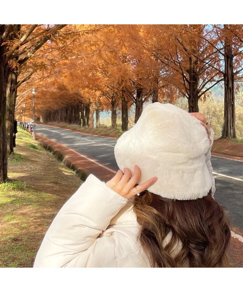 14+（イチヨンプラス）の「エコファーバケットハット（ハット・レディース・ブラック/アイボリー/モカ/ベージュ・FREE）」の17枚目の写真