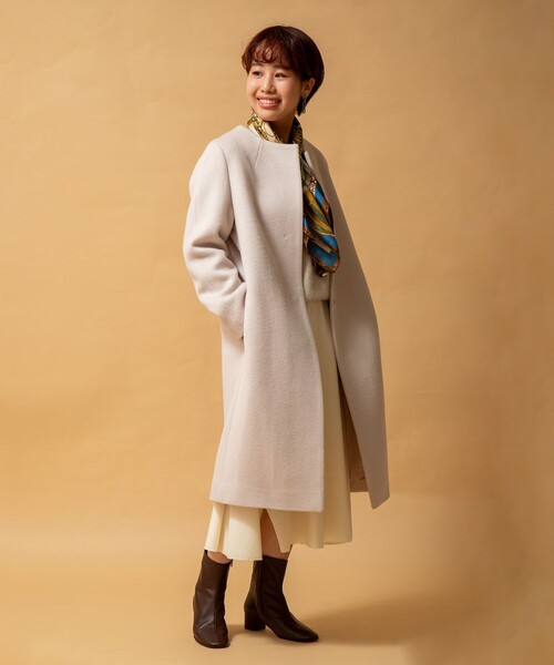 セール】二重織ノーカラーコート（ノーカラーコート）｜NOLLEY'S