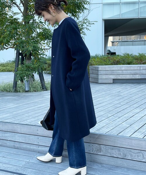 セール】二重織ノーカラーコート（ノーカラーコート）｜NOLLEY'S