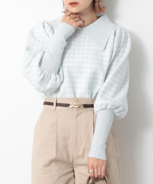 Heather（ヘザー）の「ギンガムチェックニット 929577（ニット