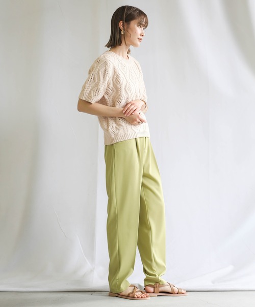 select MOCA（セレクトモカ）の「2021 SS ケーブル編みショートスリーブニット（ニット/セーター・レディース・ラベンダー/ライトグリーン/アイボリー・FREE）」の19枚目の写真