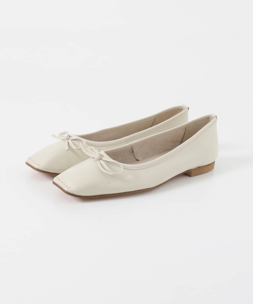 BONTRE（ボントレ）の「BONTRE　スクエアステッチバレエシューズ（バレエシューズ・レディース・ブラウン/アイボリー・38/36/37）」の3枚目の写真