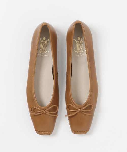 BONTRE（ボントレ）の「BONTRE　スクエアステッチバレエシューズ（バレエシューズ・レディース・ブラウン/アイボリー・38/36/37）」の5枚目の写真