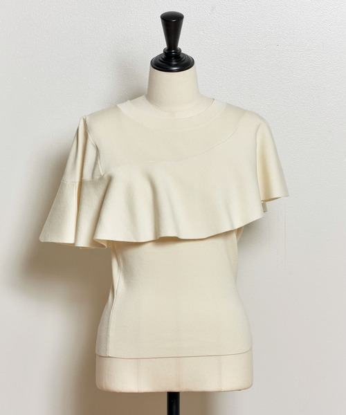 NOELA（ノエラ）の「アシメフリルニット（ニット/セーター・レディース・オフホワイト/ライトグリーン/ネイビー・FREE）」の21枚目の写真