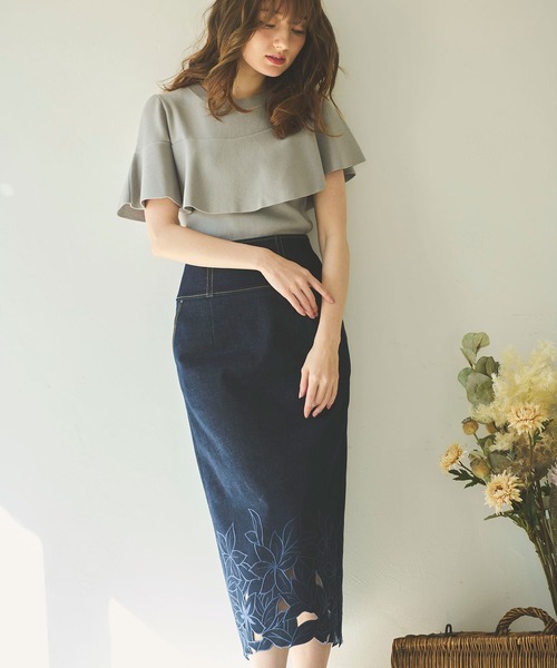 NOELA（ノエラ）の「アシメフリルニット（ニット/セーター・レディース・オフホワイト/ライトグリーン/ネイビー・FREE）」の18枚目の写真