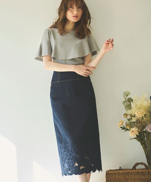 NOELA（ノエラ）の「アシメフリルニット（ニット/セーター・レディース・オフホワイト/ライトグリーン/ネイビー・FREE）」の19枚目の写真