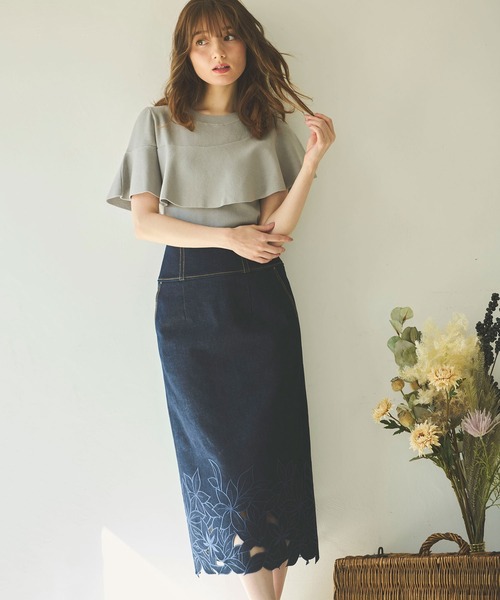 NOELA（ノエラ）の「アシメフリルニット（ニット/セーター・レディース・オフホワイト/ライトグリーン/ネイビー・FREE）」の20枚目の写真