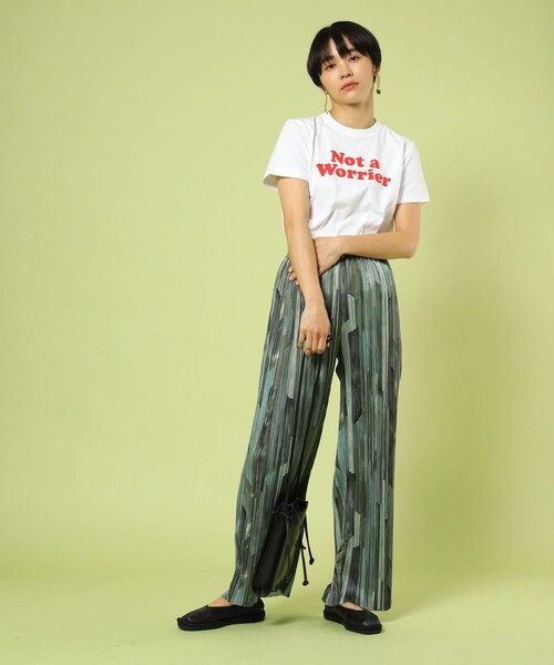 FREAK'S STORE（フリークスストア）の「セルフカット柄プリーツパンツ（スラックス・レディース・ブラウン/オリーブ・ﾌﾘ-）」の7枚目の写真