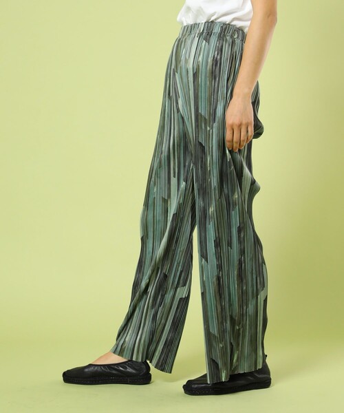 FREAK'S STORE（フリークスストア）の「セルフカット柄プリーツパンツ（スラックス・レディース・ブラウン/オリーブ・ﾌﾘ-）」の12枚目の写真