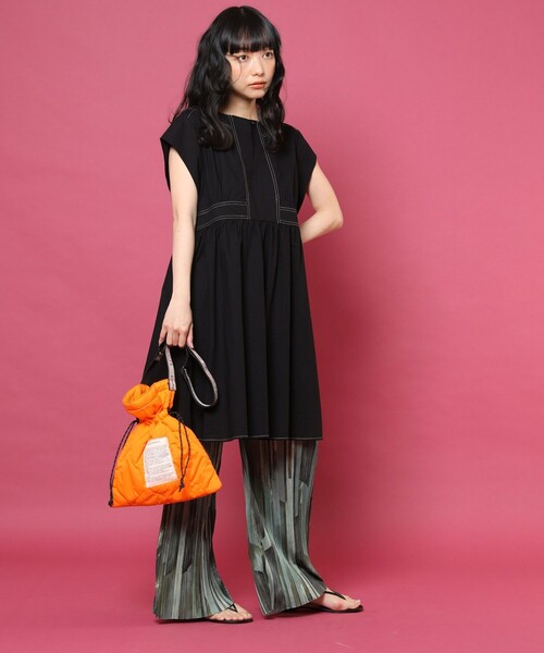 FREAK'S STORE（フリークスストア）の「セルフカット柄プリーツパンツ（スラックス・レディース・ブラウン/オリーブ・ﾌﾘ-）」の20枚目の写真