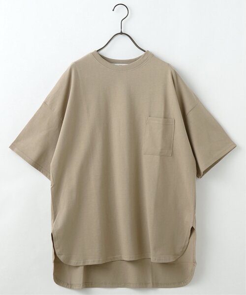 frames RAY CASSIN（フレームスレイカズン）の「前後差ラウンドポケTEE（Tシャツ/カットソー・レディース・ブラック/ブルー/グレイッシュベージュ/キナリ・FREE）」の3枚目の写真