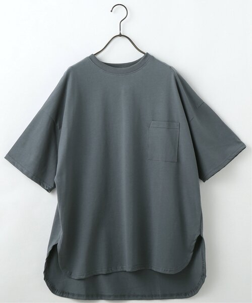 frames RAY CASSIN（フレームスレイカズン）の「前後差ラウンドポケTEE（Tシャツ/カットソー・レディース・ブラック/ブルー/グレイッシュベージュ/キナリ・FREE）」の6枚目の写真
