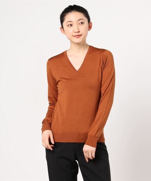 SUNSPEL（サンスペル）の「WOMEN’S MERINO SILK（ニット/セーター・レディース・ダークオレンジ/ブラック・2）」の4枚目の写真