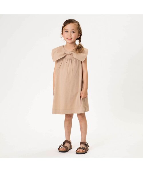 Seraph（セラフ）の「3WAY無地ボックスワンピース（ワンピース・キッズ・ベージュ/チャコール/ミント・95/120/80/110/100/90/140/130）」の4枚目の写真