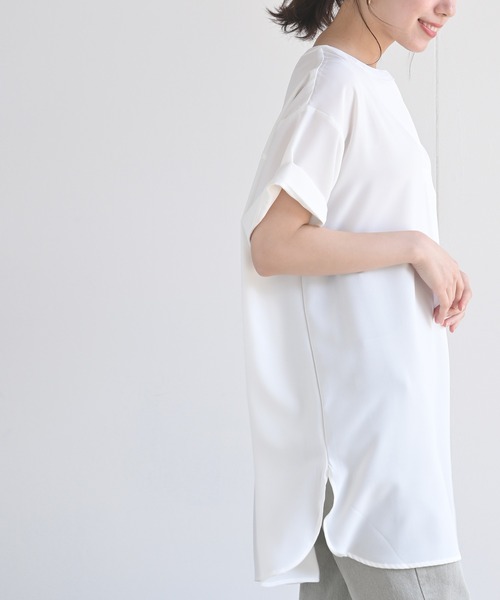 rps(アールピーエス)の「半袖スキッパーチュニック(チュニック・レディース・オフホワイト/カーキ/ブラック・M)」の21枚目の写真