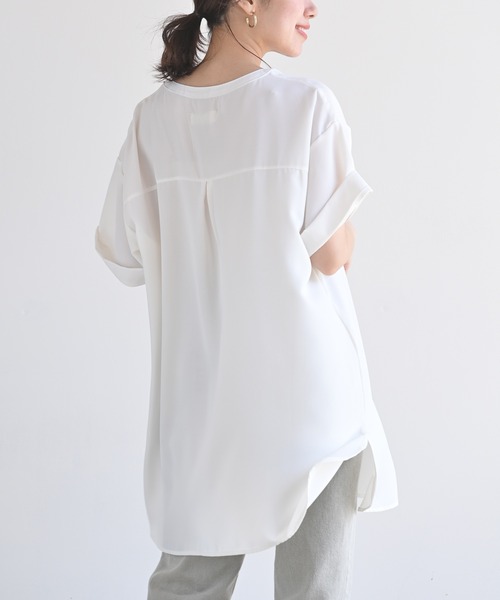 rps(アールピーエス)の「半袖スキッパーチュニック(チュニック・レディース・オフホワイト/カーキ/ブラック・M)」の15枚目の写真