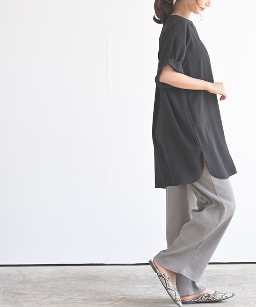 rps(アールピーエス)の「半袖スキッパーチュニック(チュニック・レディース・オフホワイト/カーキ/ブラック・M)」の12枚目の写真