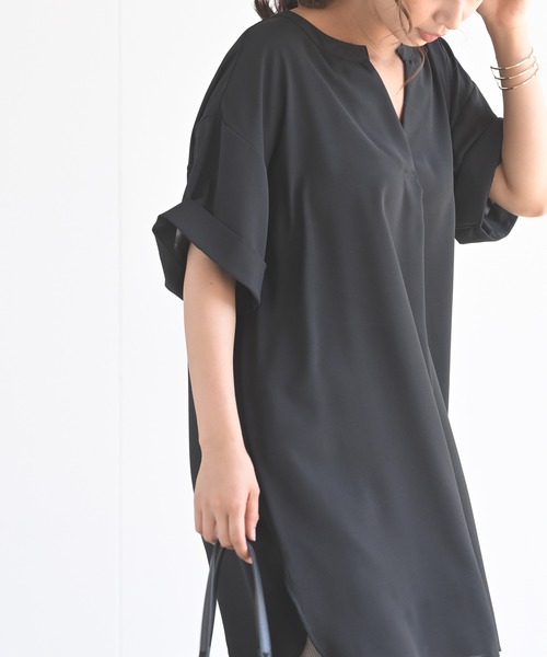 rps(アールピーエス)の「半袖スキッパーチュニック(チュニック・レディース・オフホワイト/カーキ/ブラック・M)」の22枚目の写真