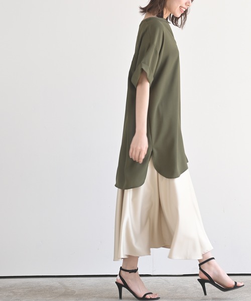 rps(アールピーエス)の「半袖スキッパーチュニック(チュニック・レディース・オフホワイト/カーキ/ブラック・M)」の20枚目の写真