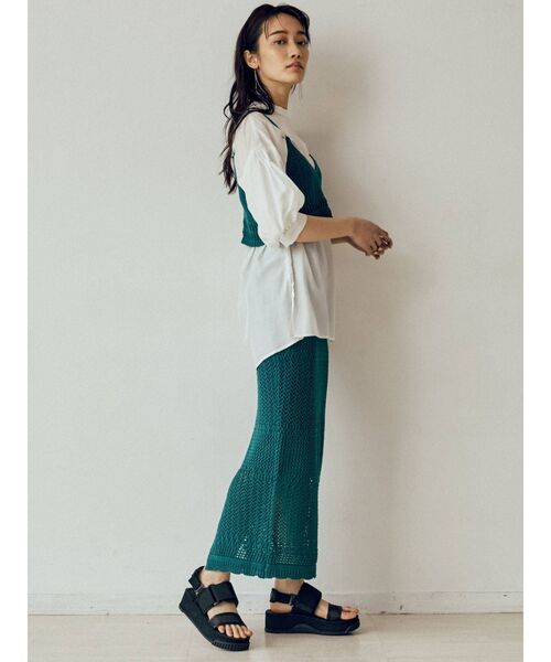 MURUA(ムルーア)の「クロシェキャミソールトップス(シャツ/ブラウス・レディース・アイボリー/ブラック/グリーン・FREE)」の16枚目の写真