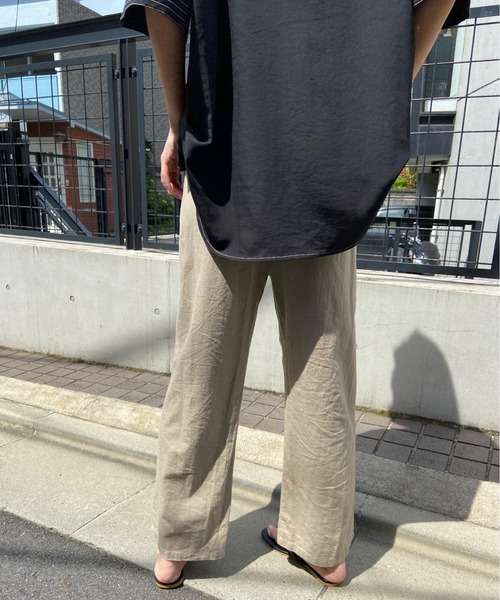AZUL ENCANTO(アズールエンカント)の「フレンチリネン ストレートパンツ(その他パンツ・レディース・ベージュ/ブラウン/ライトカーキ/ライトブラック・FREE)」の18枚目の写真