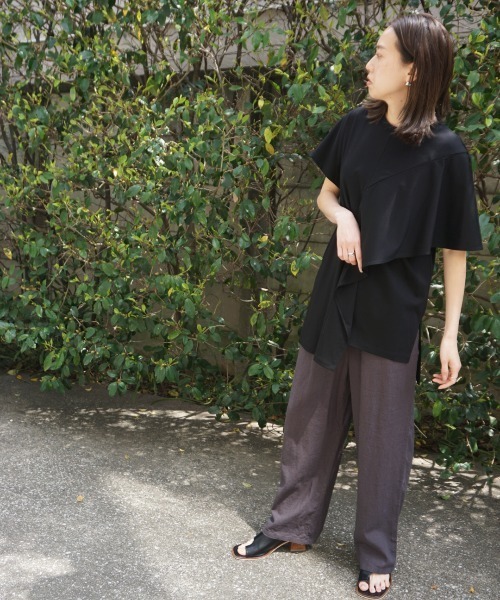 AZUL ENCANTO(アズールエンカント)の「フレンチリネン ストレートパンツ(その他パンツ・レディース・ベージュ/ブラウン/ライトカーキ/ライトブラック・FREE)」の6枚目の写真