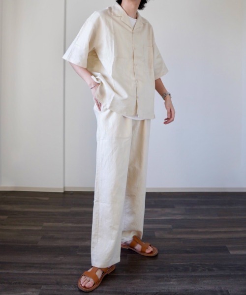 y/m by れぽすけ(イムバイレポスケ)の「リラックスリネンライクパンツ(スラックス・メンズ・チャコールグレー/ブラウン/アイボリー・LARGE/MEDIUM)」の19枚目の写真