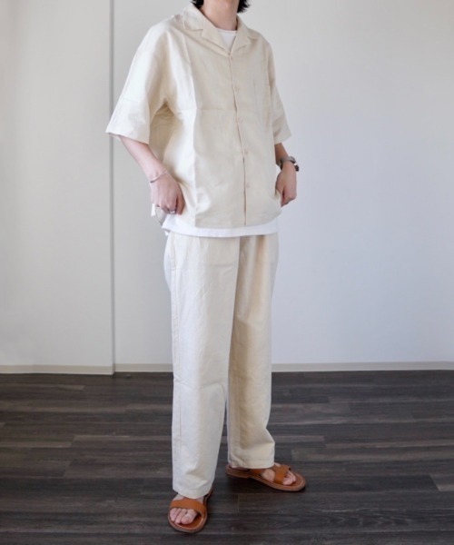 y/m by れぽすけ(イムバイレポスケ)の「リラックスリネンライクパンツ(スラックス・メンズ・チャコールグレー/ブラウン/アイボリー・LARGE/MEDIUM)」の11枚目の写真