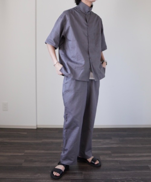 y/m by れぽすけ(イムバイレポスケ)の「リラックスリネンライクパンツ(スラックス・メンズ・チャコールグレー/ブラウン/アイボリー・LARGE/MEDIUM)」の14枚目の写真