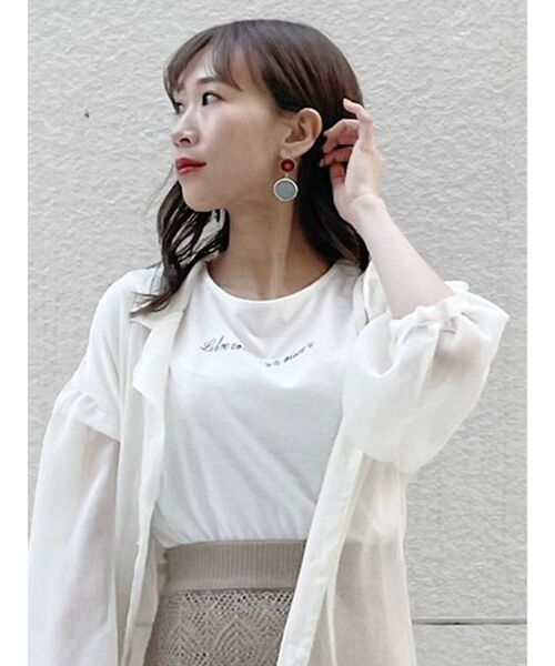 dazzlin（ダズリン）の「ナチュラルペアサークルイヤリング（イヤリング・レディース・アイボリー/ブルー/ブラウン・FREE）」の7枚目の写真