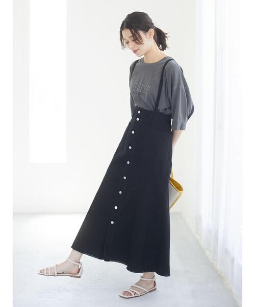 Sugar spoon（シュガースプーン）の「・SUGAR SPOON カラーツイルジャンスカ＊（ジャンパースカート・レディース・ブラック/グレー/イエロー/アイボリー・FREE）」の9枚目の写真