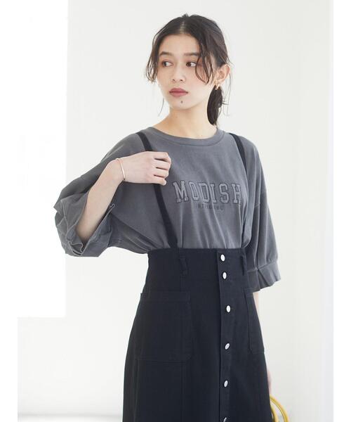 Sugar spoon（シュガースプーン）の「・SUGAR SPOON カラーツイルジャンスカ＊（ジャンパースカート・レディース・ブラック/グレー/イエロー/アイボリー・FREE）」の14枚目の写真