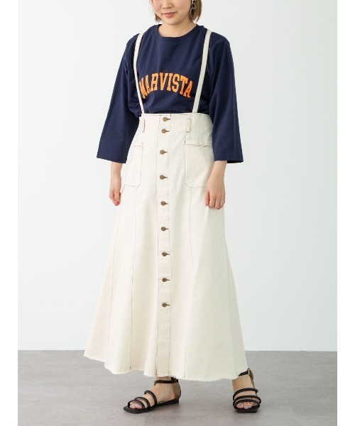 Sugar spoon（シュガースプーン）の「・SUGAR SPOON カラーツイルジャンスカ＊（ジャンパースカート・レディース・ブラック/グレー/イエロー/アイボリー・FREE）」の2枚目の写真