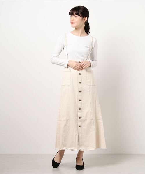 Sugar spoon（シュガースプーン）の「・SUGAR SPOON カラーツイルジャンスカ＊（ジャンパースカート・レディース・ブラック/グレー/イエロー/アイボリー・FREE）」の8枚目の写真