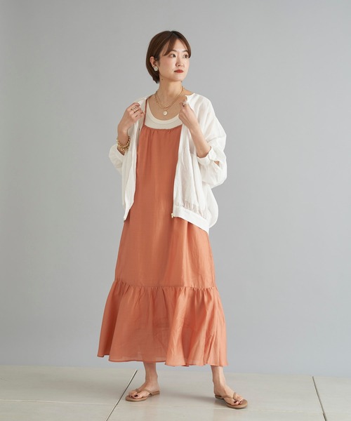 DouDou（ドゥドゥ）の「クリンクルワッシャーシャツブルゾン（ブルゾン・レディース・ブラック/オフホワイト/カーキ・FREE）」の4枚目の写真