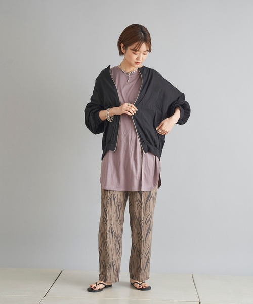 DouDou（ドゥドゥ）の「クリンクルワッシャーシャツブルゾン（ブルゾン・レディース・ブラック/オフホワイト/カーキ・FREE）」の6枚目の写真