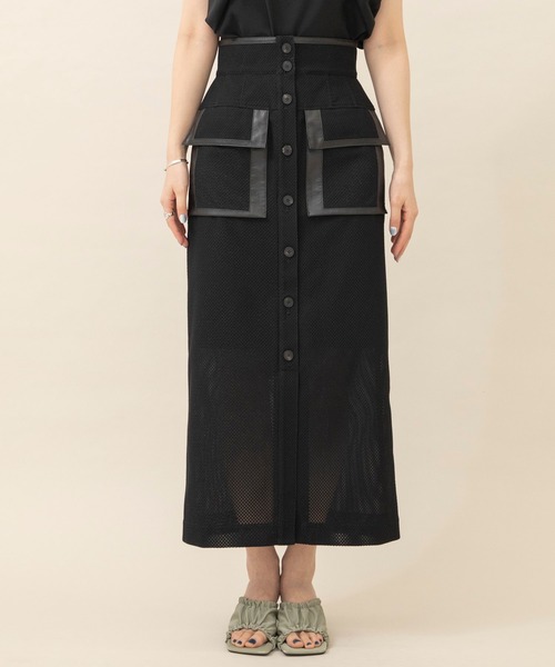 city(シティ)の「【CITY】チェッカーレースタイトスカート(スカート・レディース・ホワイト/ブラック・1/2)」の5枚目の写真