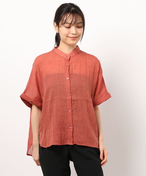 KOBE LETTUCE（コウベレタス）の「選べる2タイプゆったりガーゼシアーブラウス（シャツ/ブラウス・レディース・ブラック/ストライプ/グリーン/オフホワイト/オレンジ/ブルー/ブルー系その他/グリーン系その他/オレンジ系その他/ホワイト系その他/ブラック系その他/その他・1/2）」の10枚目の写真