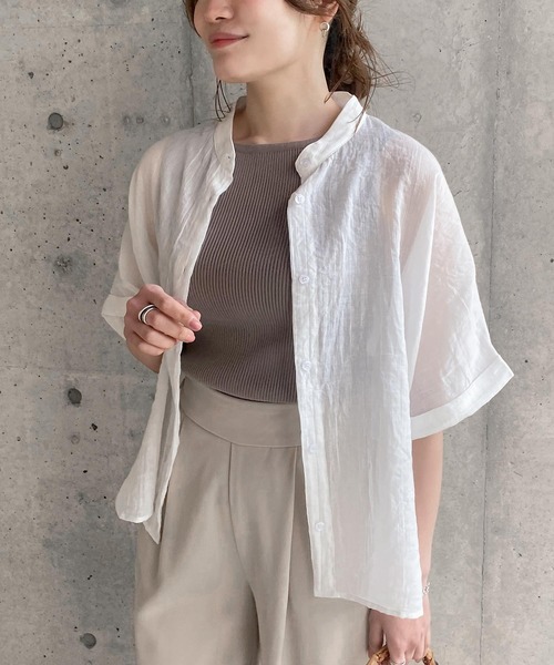 KOBE LETTUCE（コウベレタス）の「選べる2タイプゆったりガーゼシアーブラウス（シャツ/ブラウス・レディース・ブラック/ストライプ/グリーン/オフホワイト/オレンジ/ブルー/ブルー系その他/グリーン系その他/オレンジ系その他/ホワイト系その他/ブラック系その他/その他・1/2）」の15枚目の写真