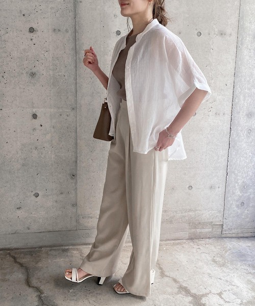 KOBE LETTUCE（コウベレタス）の「選べる2タイプゆったりガーゼシアーブラウス（シャツ/ブラウス・レディース・ブラック/ストライプ/グリーン/オフホワイト/オレンジ/ブルー/ブルー系その他/グリーン系その他/オレンジ系その他/ホワイト系その他/ブラック系その他/その他・1/2）」の16枚目の写真