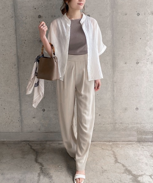 KOBE LETTUCE（コウベレタス）の「選べる2タイプゆったりガーゼシアーブラウス（シャツ/ブラウス・レディース・ブラック/ストライプ/グリーン/オフホワイト/オレンジ/ブルー/ブルー系その他/グリーン系その他/オレンジ系その他/ホワイト系その他/ブラック系その他/その他・1/2）」の17枚目の写真