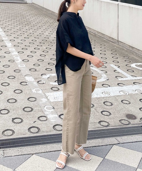 KOBE LETTUCE（コウベレタス）の「選べる2タイプゆったりガーゼシアーブラウス（シャツ/ブラウス・レディース・ブラック/ストライプ/グリーン/オフホワイト/オレンジ/ブルー/ブルー系その他/グリーン系その他/オレンジ系その他/ホワイト系その他/ブラック系その他/その他・1/2）」の18枚目の写真