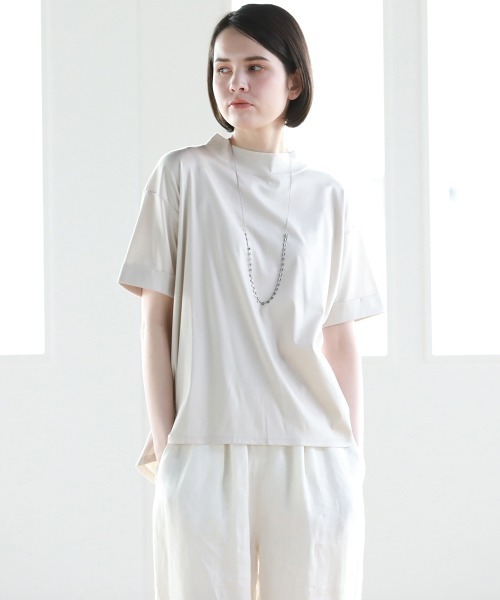 Pao de lo（パオデロ）の「【VOYAGE】スムースカットソー（Tシャツ/カットソー・レディース・ベージュ/ネイビー/ホワイト・9号）」の2枚目の写真