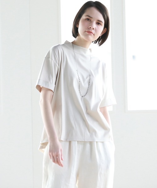 Pao de lo（パオデロ）の「【VOYAGE】スムースカットソー（Tシャツ/カットソー・レディース・ベージュ/ネイビー/ホワイト・9号）」の18枚目の写真