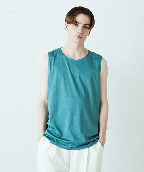 Lui's（ルイス）の「プレミアムスムースBigタンクトップ（Tシャツ/カットソー・メンズ・ホワイト/ブラック/グリーン/バイオレット・FREE）」の3枚目の写真