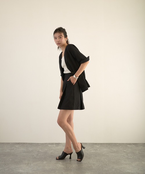 Wefst（ウェスト）の「【Wefst】リネンタッチタックショートパンツ（その他パンツ・レディース・ブラック/ミント/ライトベージュ/グレイッシュベージュ・FREE）」の9枚目の写真