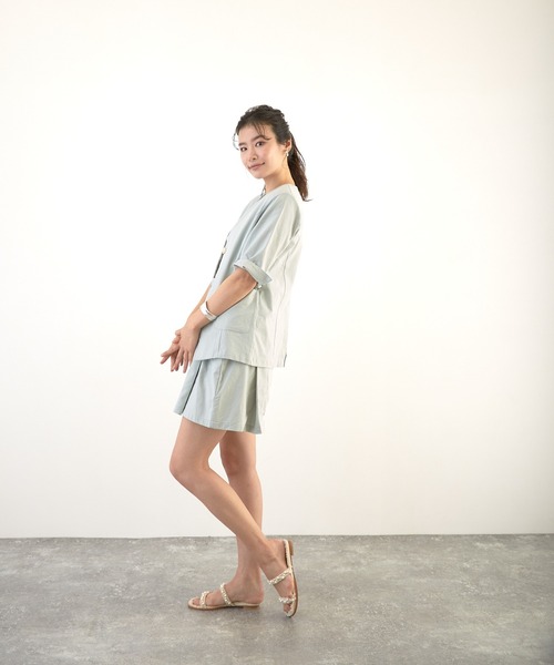 Wefst（ウェスト）の「【Wefst】リネンタッチタックショートパンツ（その他パンツ・レディース・ブラック/ミント/ライトベージュ/グレイッシュベージュ・FREE）」の20枚目の写真