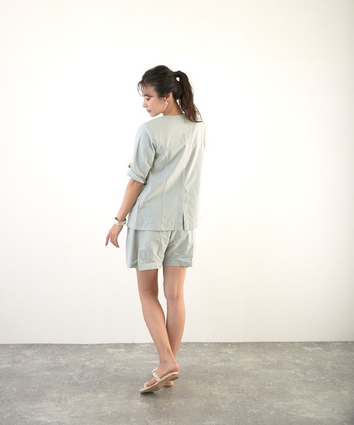 Wefst（ウェスト）の「【Wefst】リネンタッチタックショートパンツ（その他パンツ・レディース・ブラック/ミント/ライトベージュ/グレイッシュベージュ・FREE）」の21枚目の写真