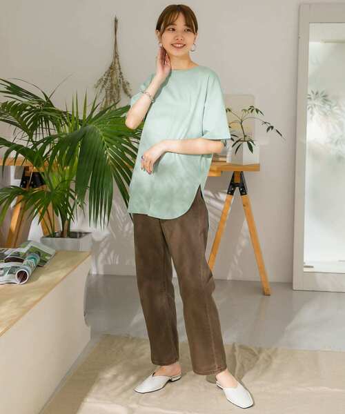 ITEMS URBANRESEARCH（アイテムズ アーバンリサーチ）の「シャツテールビッグTシャツ（Tシャツ/カットソー・レディース・オフホワイト/ブラウン/ブラック/ミント・FREE）」の12枚目の写真