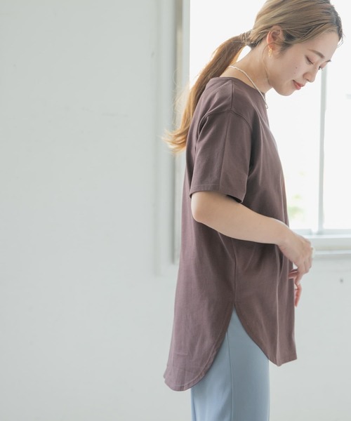 ITEMS URBANRESEARCH（アイテムズ アーバンリサーチ）の「シャツテールビッグTシャツ（Tシャツ/カットソー・レディース・オフホワイト/ブラウン/ブラック/ミント・FREE）」の16枚目の写真